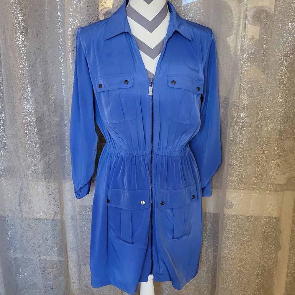 Alfani Zipper Shirt Dress w/ Pull Tab Sleeves